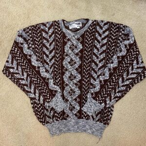 Men's Brown and Gray Sweater